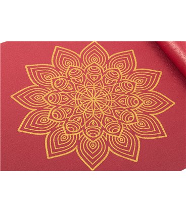 Йога мат Rishikesh Golden Mandala бордовый 183x60x0.45 см