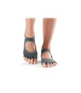 Носки для йоги ToeSox Half Toe Bellarina Grip Charcoal with Lime S (36-38.5)