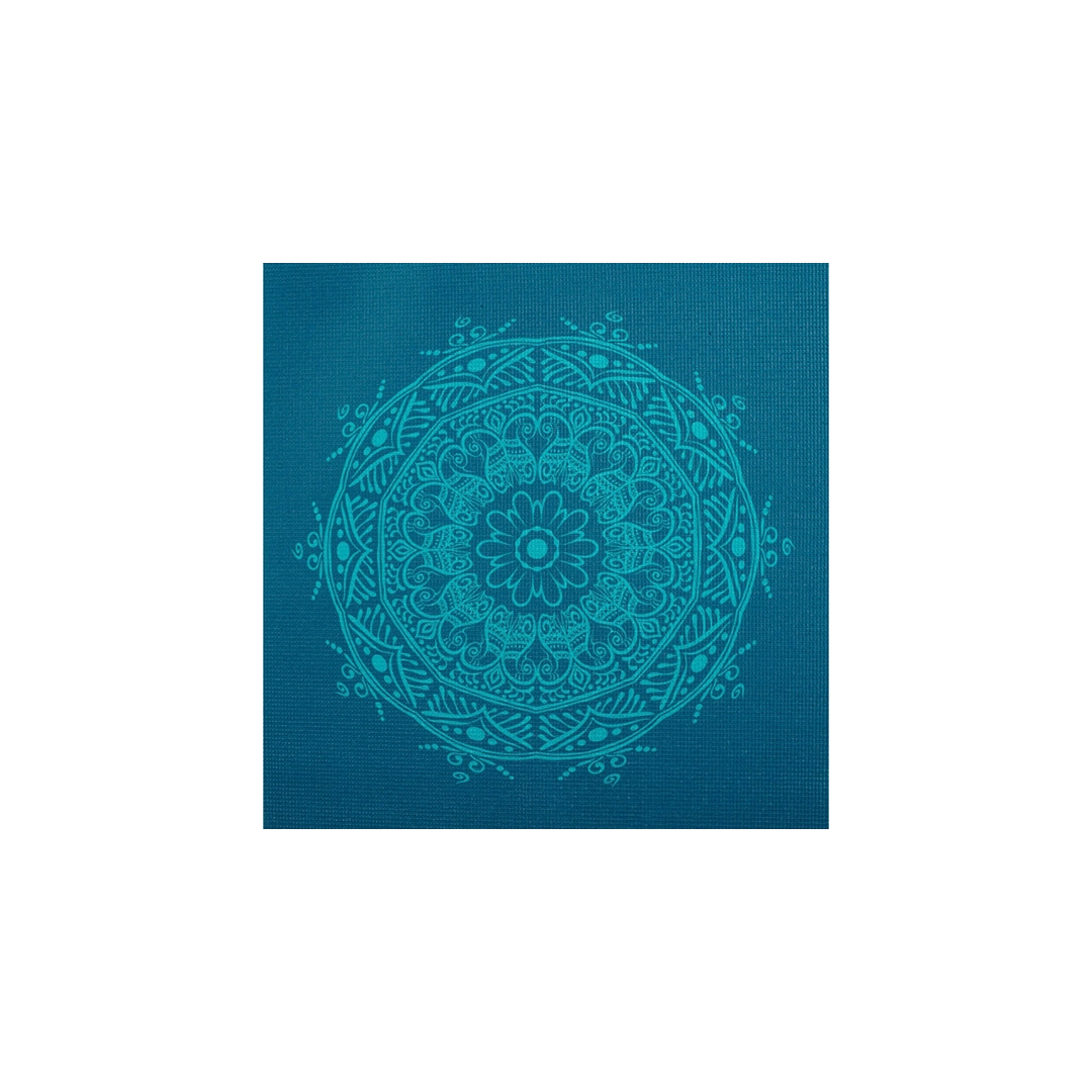 Коврик для йоги Bodhi Leela Mandala петроль — бирюзовая мандала 183x60x0.4 см