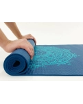 Коврик для йоги Bodhi Leela Mandala петроль — бирюзовая мандала 183x60x0.4 см