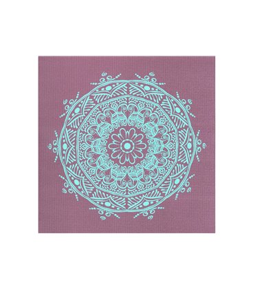 Коврик для йоги Bodhi Leela Mandala баклажан — бирюзовая мандала 183x60x0.4 см