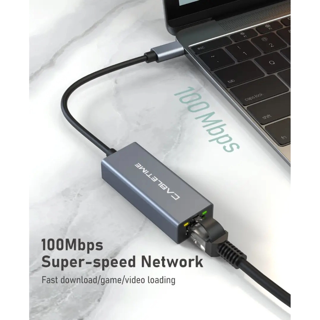 Кабель цифровий Vention Cabletime USB-C - RJ45 100Mbps Ethernet, 0.15m, Space Grey (CB53G) Кабель цифровий Vention Cabletime USB-C - RJ45 100Mbps Ethernet, 0.15m, Space Grey (CB53G)