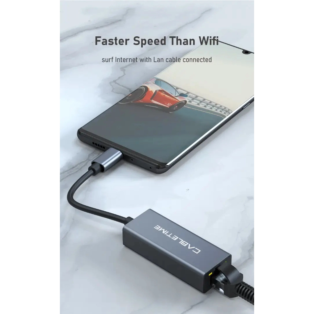Кабель цифровий Vention Cabletime USB-C - RJ45 100Mbps Ethernet, 0.15m, Space Grey (CB53G) Кабель цифровий Vention Cabletime USB-C - RJ45 100Mbps Ethernet, 0.15m, Space Grey (CB53G)