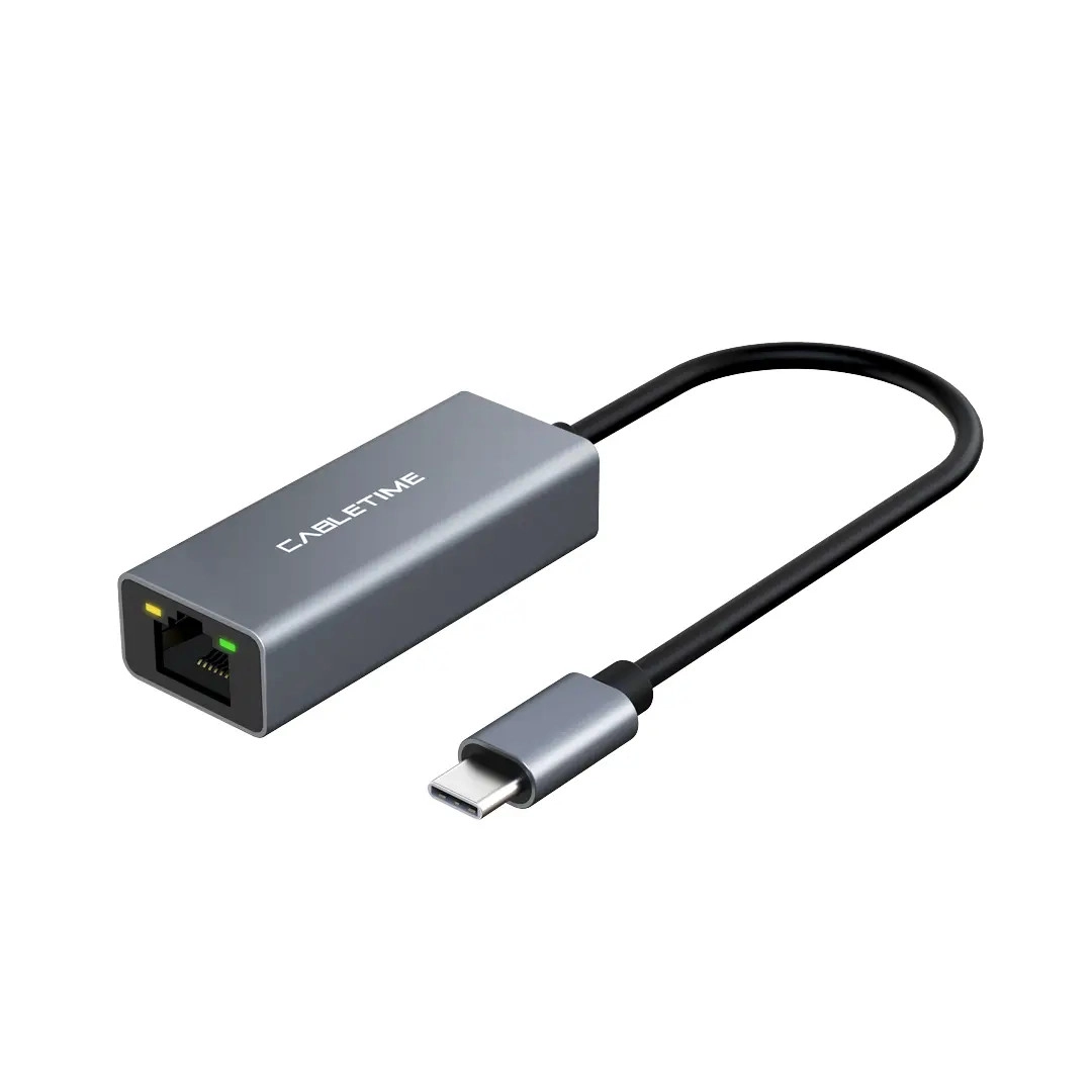 Кабель цифровий Vention Cabletime USB-C - RJ45 100Mbps Ethernet, 0.15m, Space Grey (CB53G)