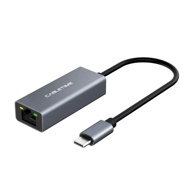 Кабель цифровий Vention Cabletime USB-C - RJ45 100Mbps Ethernet, 0.15m, Space Grey (CB53G)