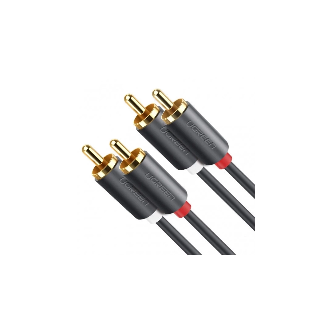 Кабель міжблочний Ugreen AV104 2RCA to 2RCA Audio Cable, 2 m Black 10518