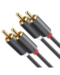 Кабель міжблочний Ugreen AV104 2RCA to 2RCA Audio Cable, 2 m Black 10518