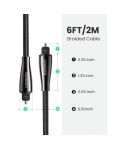 Цифровий кабель Ugreen AV108 Toslink-Toslink Optical Pro Audio Cable Braided, 1.5 m 70895