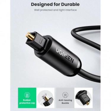 Кабель оптичний Ugreen AV122 Toslink-Toslink Optical Audio Cable, 1 m 70890