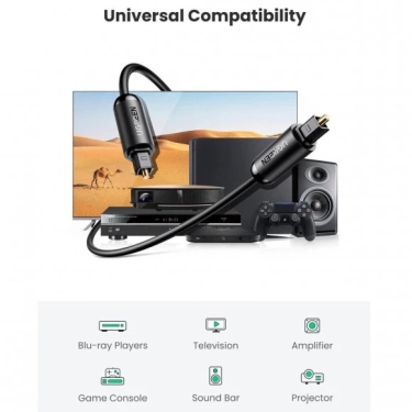 Кабель оптичний Ugreen AV122 Toslink-Toslink Optical Audio Cable, 1 m 70890