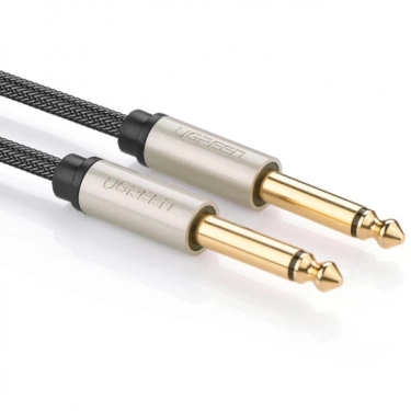Кабель міжблочний Ugreen AV128 6.3 mm to 6.3 mm Audio Cable Braided, 1 m Gray 10636