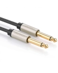 Кабель міжблочний Ugreen AV128 6.3 mm to 6.3 mm Audio Cable Braided, 1 m Gray 10636