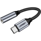 ЦАП та підсилювач Ugreen AV142 USB Type-C Male to 3.5mm Female Cable, 10 cm Gray 30632 ЦАП та підсилювач Ugreen AV142 USB Type-C Male to 3.5mm Female Cable, 10 cm Gray 30632