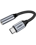 ЦАП та підсилювач Ugreen AV142 USB Type-C Male to 3.5mm Female Cable, 10 cm Gray 30632