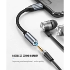 ЦАП та підсилювач Ugreen AV142 USB Type-C Male to 3.5mm Female Cable, 10 cm Gray 30632 ЦАП та підсилювач Ugreen AV142 USB Type-C Male to 3.5mm Female Cable, 10 cm Gray 30632