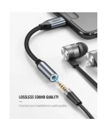 ЦАП та підсилювач Ugreen AV142 USB Type-C Male to 3.5mm Female Cable, 10 cm Gray 30632