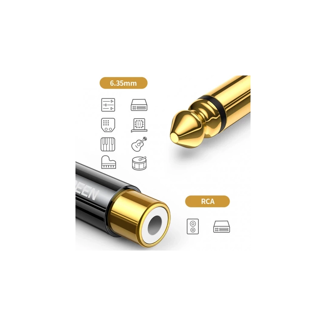 Адаптер Ugreen AV169 6.3mm Male to RCA Female Adapter 80731