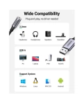 ЦАП и усилитель Ugreen CM477 USB to 3.5mm Audio Adapter Gray 30757