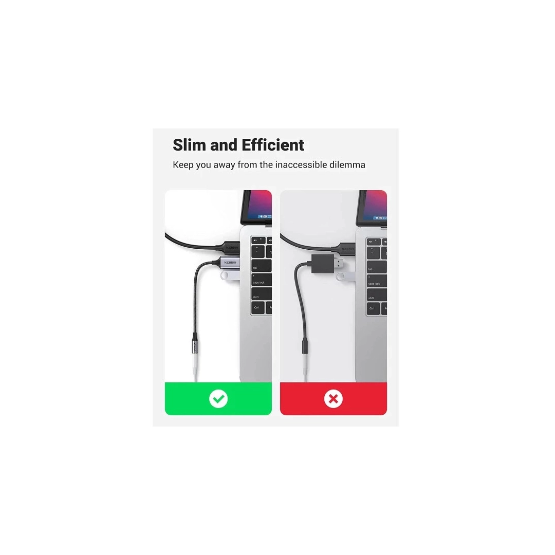 ЦАП та підсилювач Ugreen CM477 USB to 3.5mm Audio Adapter Gray 30757