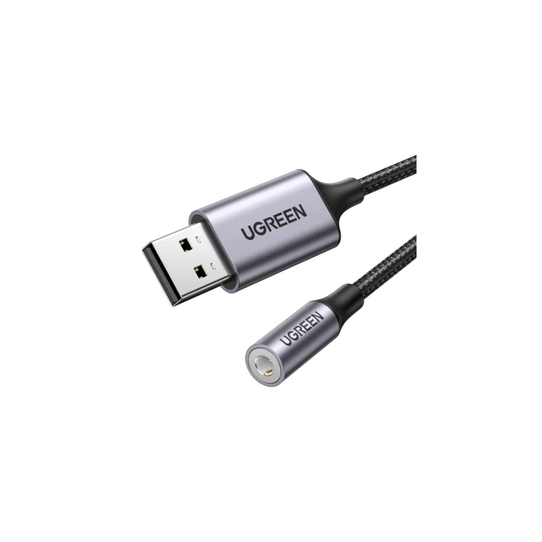 ЦАП та підсилювач Ugreen CM477 USB to 3.5mm Audio Adapter Gray 30757