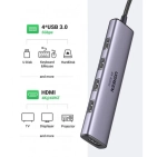 Адаптер Ugreen CM478 USB Type-C to HDMI, USB 3.0*4 Gray 15495 Адаптер Ugreen CM478 USB Type-C to HDMI, USB 3.0*4 Gray 15495
