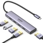 Адаптер Ugreen CM478 USB Type-C to HDMI, USB 3.0*4 Gray 15495 Адаптер Ugreen CM478 USB Type-C to HDMI, USB 3.0*4 Gray 15495
