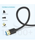 Кабель цифровий Ugreen US128 USB-A 3.0 - USB-A 3.0, 2m Black 10371