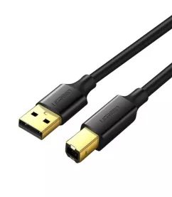Кабель цифровий Ugreen US135 USB-A 2.0 - USB-B 2.0 Cable, 1 m Black 20846