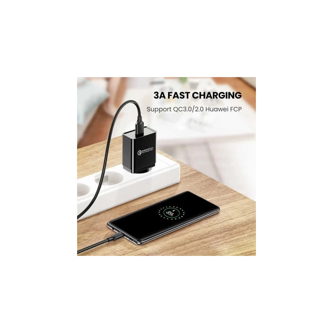 Зарядний кабель Ugreen US184 USB-A 3.0 - USB Type-C, 3A, QC3.0, 1.5 m Black 20883 Зарядний кабель Ugreen US184 USB-A 3.0 - USB Type-C, 3A, QC3.0, 1.5 m Black 20883