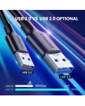 Зарядний кабель Ugreen US184 USB-A 3.0 - USB Type-C, 3A, QC3.0, 1.5 m Black 20883