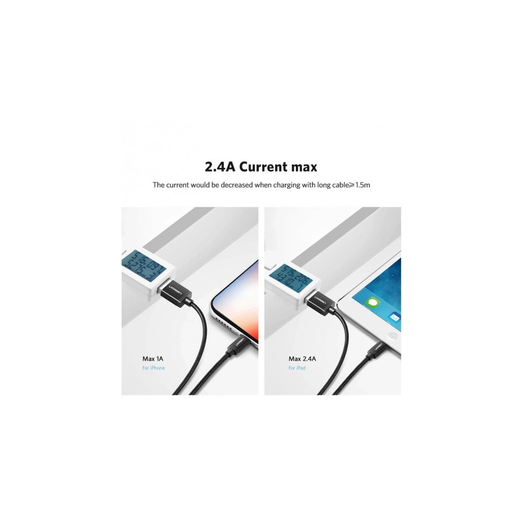 Кабель зарядний Ugreen US199 USB-A 2.0 - Lightning, MFI, 1.5 m Braided Alu Shell Fast Charge 60157 Кабель зарядний Ugreen US199 USB-A 2.0 - Lightning, MFI, 1.5 m Braided Alu Shell Fast Charge 60157