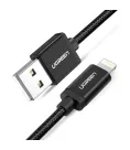 Кабель зарядний Ugreen US199 USB-A 2.0 - Lightning, MFI, 1.5 m Braided Alu Shell Fast Charge 60157