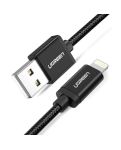 Кабель зарядний Ugreen US199 USB-A 2.0 - Lightning, MFI, 1.5 m Braided Alu Shell Fast Charge 60157