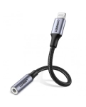 ЦАП і підсилювач Ugreen US211 3.5 mm Німецька Lightning Male Cable Braided with Aluminum Shell, 10 cm Black 30756