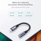 ЦАП і підсилювач Ugreen US211 3.5 mm Німецька Lightning Male Cable Braided with Aluminum Shell, 10 cm Black 30756 ЦАП і підсилювач Ugreen US211 3.5 mm Німецька Lightning Male Cable Braided with Aluminum Shell, 10 cm Black 30756