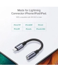 ЦАП і підсилювач Ugreen US211 3.5 mm Німецька Lightning Male Cable Braided with Aluminum Shell, 10 cm Black 30756