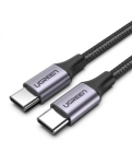 Кабель цифровий Ugreen US261 USB Type-C - USB Type-C Aluminum Shell, 1 m Gray Black 50150