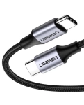 Кабель цифровий Ugreen US261 USB Type-C - USB Type-C Aluminum Shell, 2 m Gray Black 50152