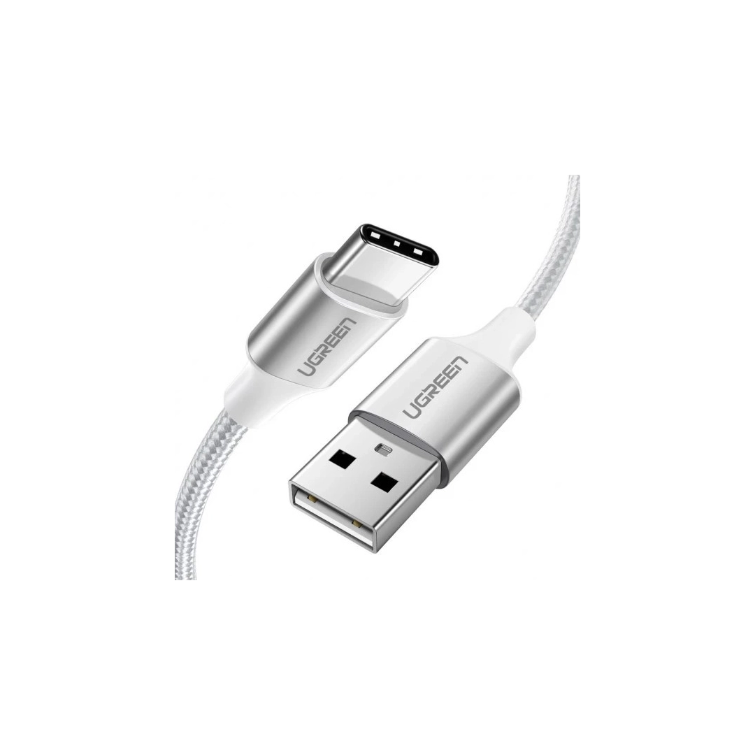 Кабель цифровий Ugreen US288 USB-A 2.0 - USB Type-C Aluminium Braid, 1.5 m White 60132 Кабель цифровий Ugreen US288 USB-A 2.0 - USB Type-C Aluminium Braid, 1.5 m White 60132