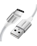 Кабель цифровий Ugreen US288 USB-A 2.0 - USB Type-C Aluminium Braid, 1.5 m White 60132