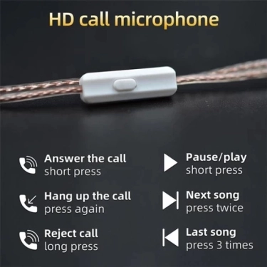 Кабель для навушників Knowledge Zenith OFC Cable With Mic 2pin C Silver