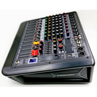 JB-Q8P JB sound Активний мікшерний пульт 8 каналів, процесор ефектів 32-біт, 99DSP програм, 2х280Вт на 4Ом ,2х170Вт на 8Ом