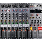 JB-Q8P JB sound Активний мікшерний пульт 8 каналів, процесор ефектів 32-біт, 99DSP програм, 2х280Вт на 4Ом ,2х170Вт на 8Ом