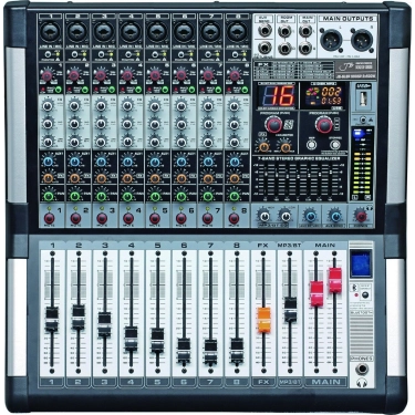 JB-GL8P JB sound Активний мікшерний пульт 8 каналів, процесор ефектів 32-біт, 99DSP програм, 2х500Вт на 4Ом ,2х300Вт на 8Ом