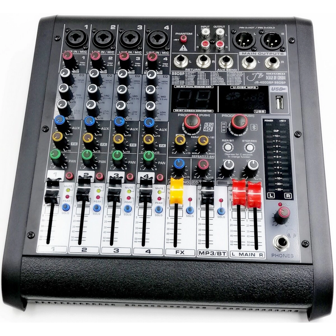 JB-400DSP JB sound Мікшерний пульт 4 канали, процесор ефектів 32-біт, 99DSP JB-400DSP JB sound Мікшерний пульт 4 канали, процесор ефектів 32-біт, 99DSP