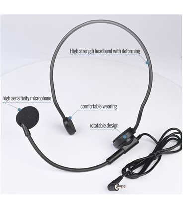 E136 Такстар - портативний гучномовець з мікрофоном для викладачів і гідів Колір: Чорний