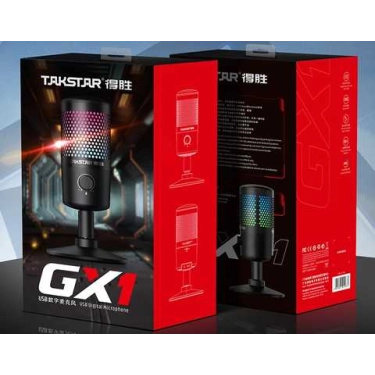 Такстар GX1 USB мікрофон для запису та потокової передачі на ПК та Mac і Андроїд , з RGB ефектами Plug and Play.