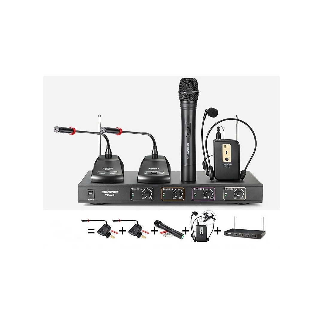 TC4R Takstar Приймач радіосистеми 4х канальний на 4 передавача з вільним вибором конфігурації пристроїв, що підключаються