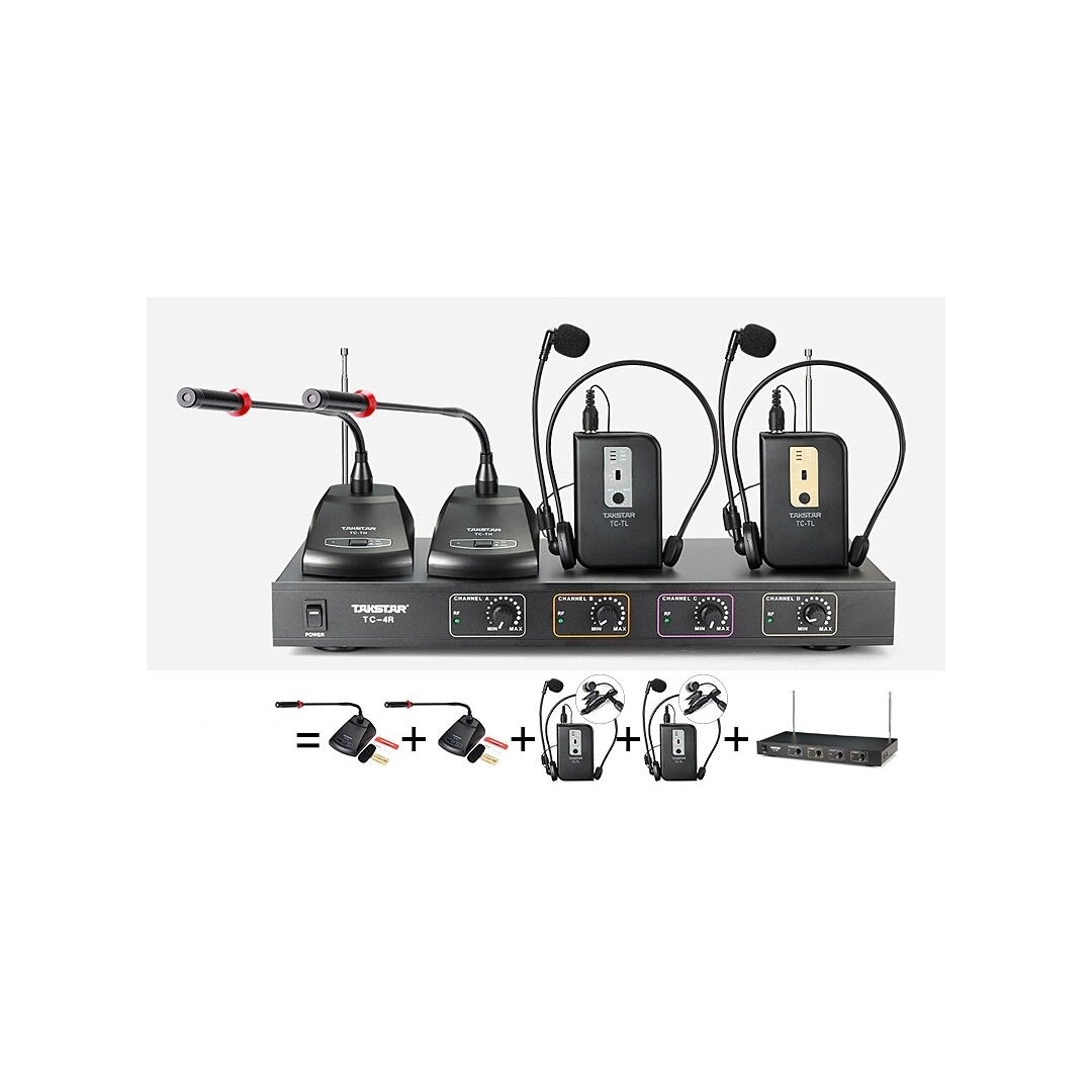 TC4R Takstar Приймач радіосистеми 4х канальний на 4 передавача з вільним вибором конфігурації пристроїв, що підключаються