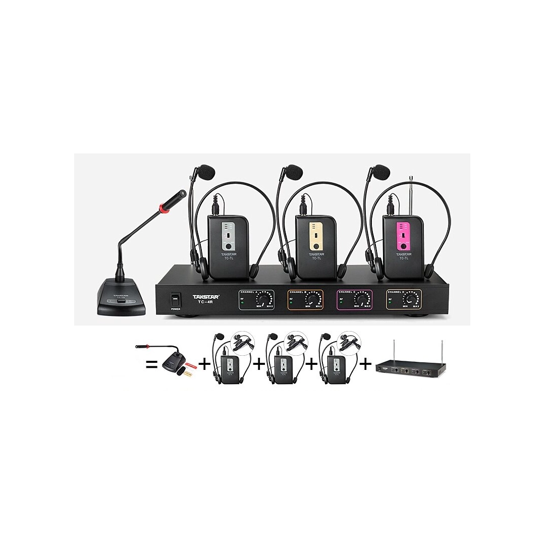 TC4R Takstar Приймач радіосистеми 4х канальний на 4 передавача з вільним вибором конфігурації пристроїв, що підключаються